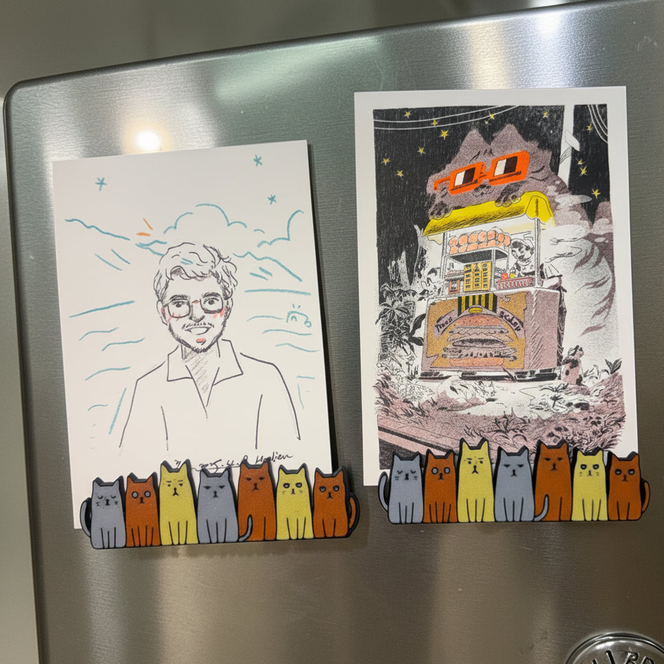 Mini Cat Fridge Magnet Duo