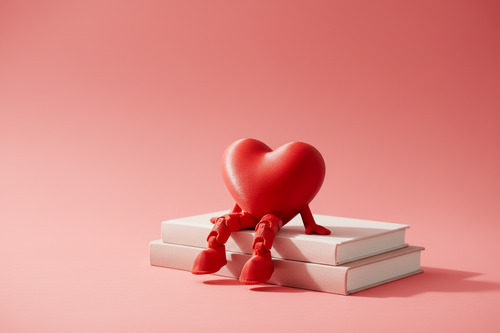 Articulated Heart Figure in romantic desk setting