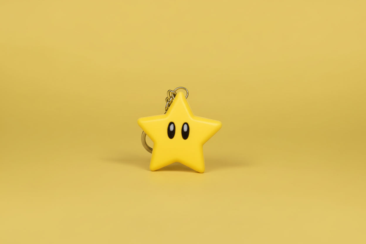 Mario Star Keychain