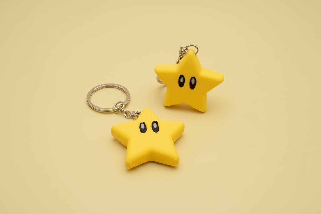 Mario Star Keychain